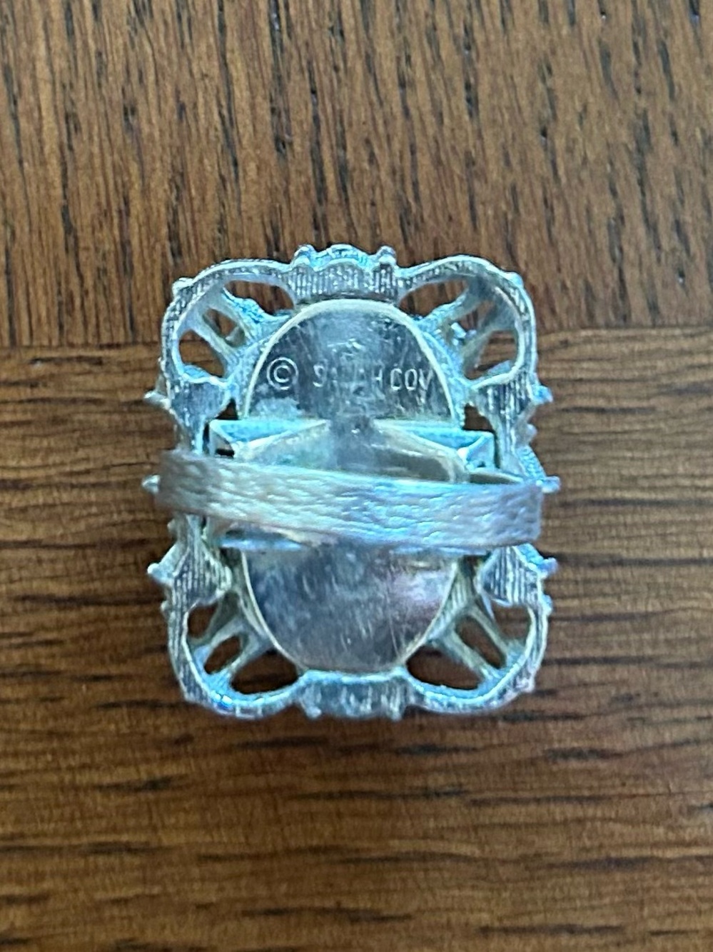 Sarah Coventry Rhinestone & Silver-tone Ring, Adjustable - Picture 3 of 5